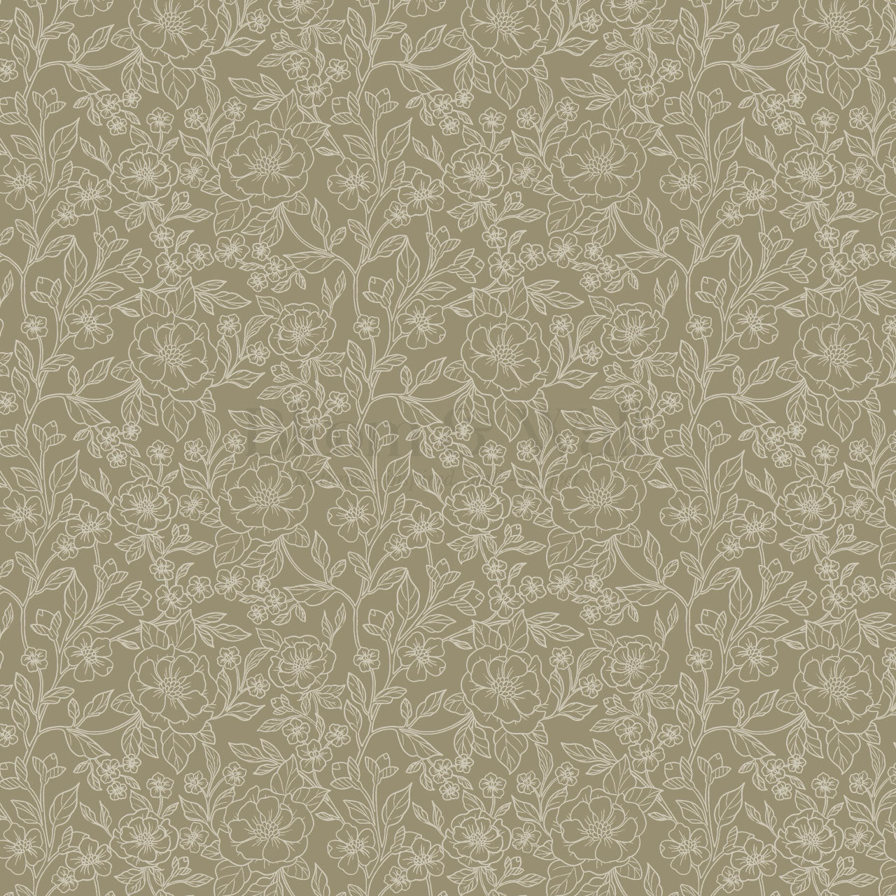 Colette Delicate Florals Olive Wallpaper