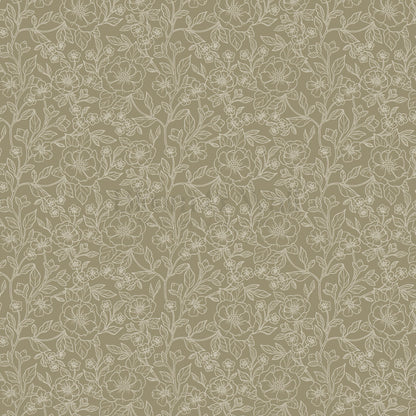 Colette Delicate Florals Olive Wallpaper