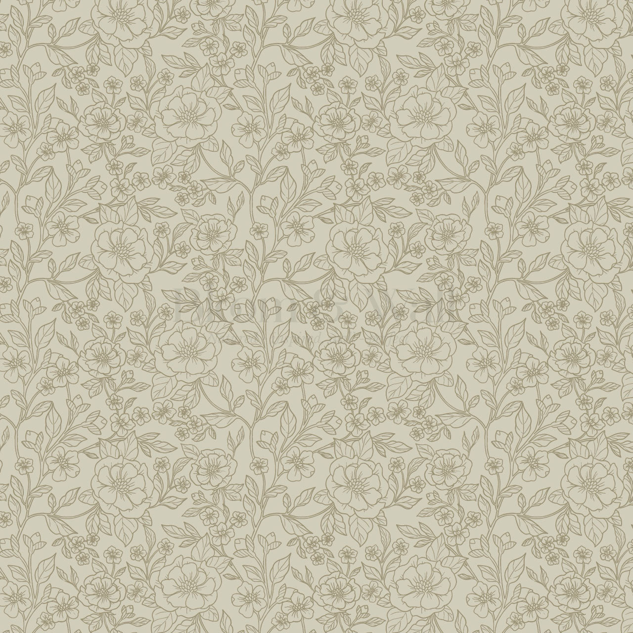 Colette Delicate Florals Stone Wallpaper