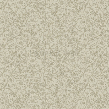 Colette Delicate Florals Stone Wallpaper