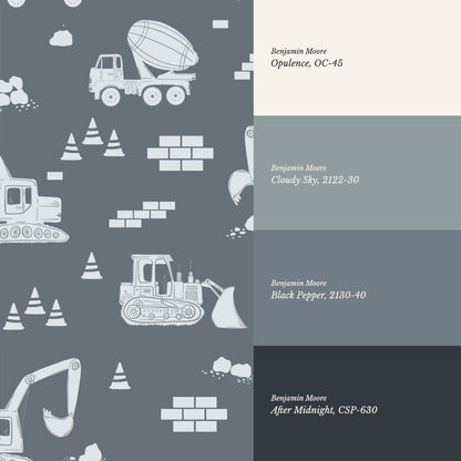 Colton Job Site Blue Gray Wallpaper