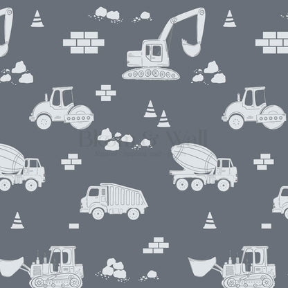 Colton Job Site Blue Gray Wallpaper