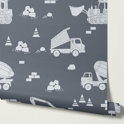 Colton Job Site Blue Gray Wallpaper