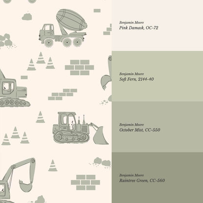 Colton Job Site Cream Sage Wallpaper