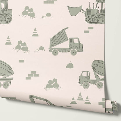 Colton Job Site Cream Sage Wallpaper