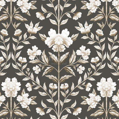 Concetta Peony Cottage Garden Veil Earth Wallpaper