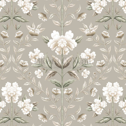 Concetta Peony Cottage Garden Veil Taupe Wallpaper