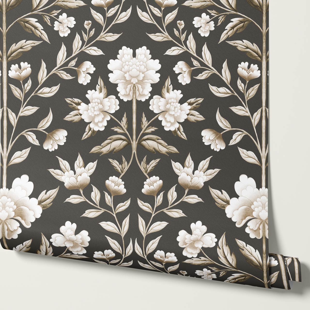 Concetta Peony Cottage Garden Veil Earth Wallpaper