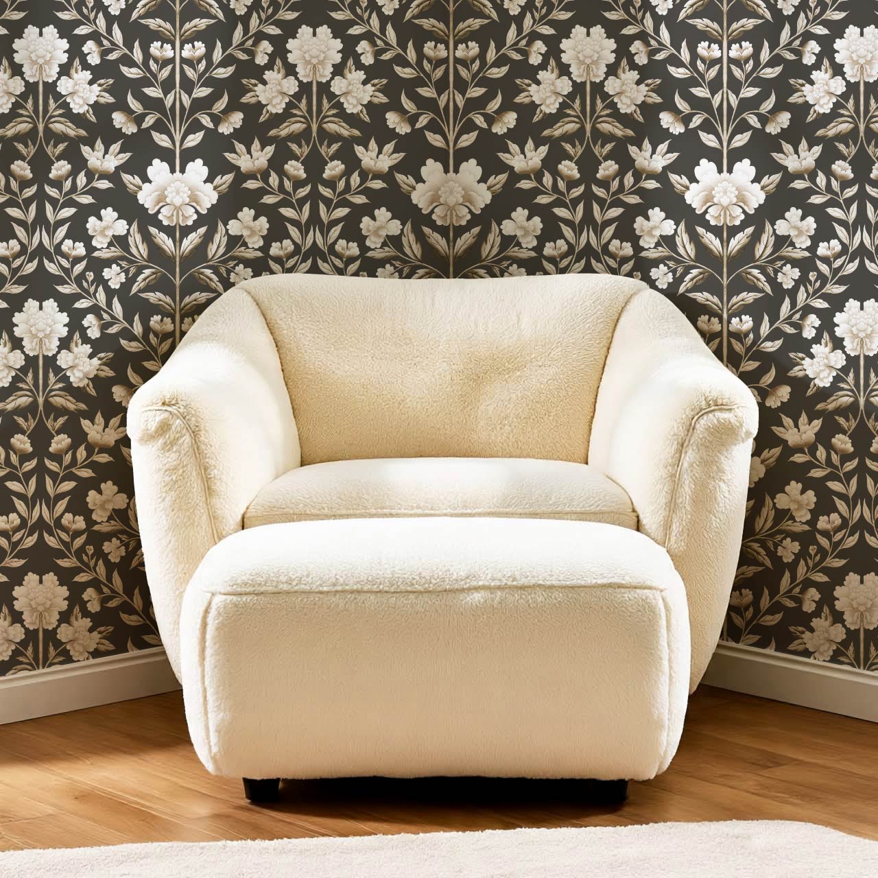Concetta Peony Cottage Garden Veil Earth Wallpaper