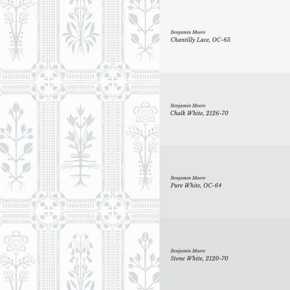 Consuela Floral Tile Icy Blue Wallpaper