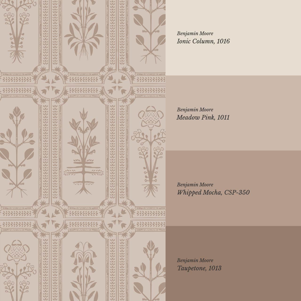 Consuela Floral Tile Soft Brown Wallpaper