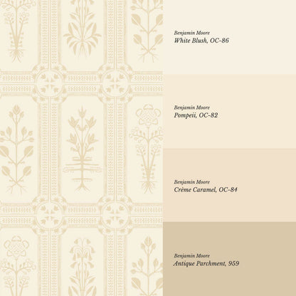 Consuela Floral Tile Pastel Yellow Wallpaper