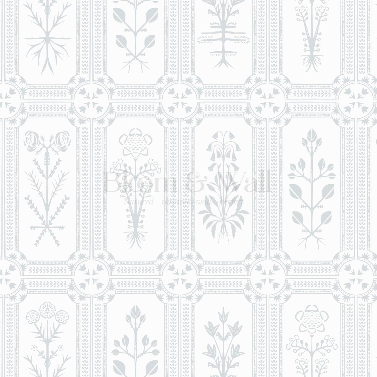 Consuela Floral Tile Icy Blue Wallpaper