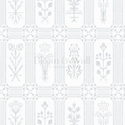 Consuela Floral Tile Icy Blue Wallpaper
