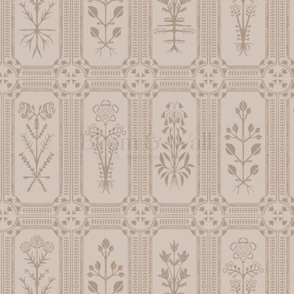 Consuela Floral Tile Soft Brown Wallpaper