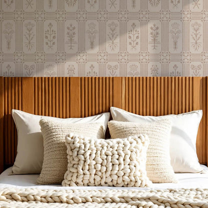 Consuela Floral Tile Soft Brown Wallpaper