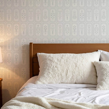 Consuela Floral Tile Icy Blue Wallpaper