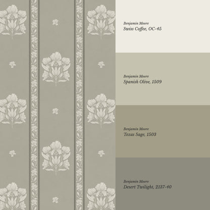 Cora Garden Tapestry Antique Sage Wallpaper