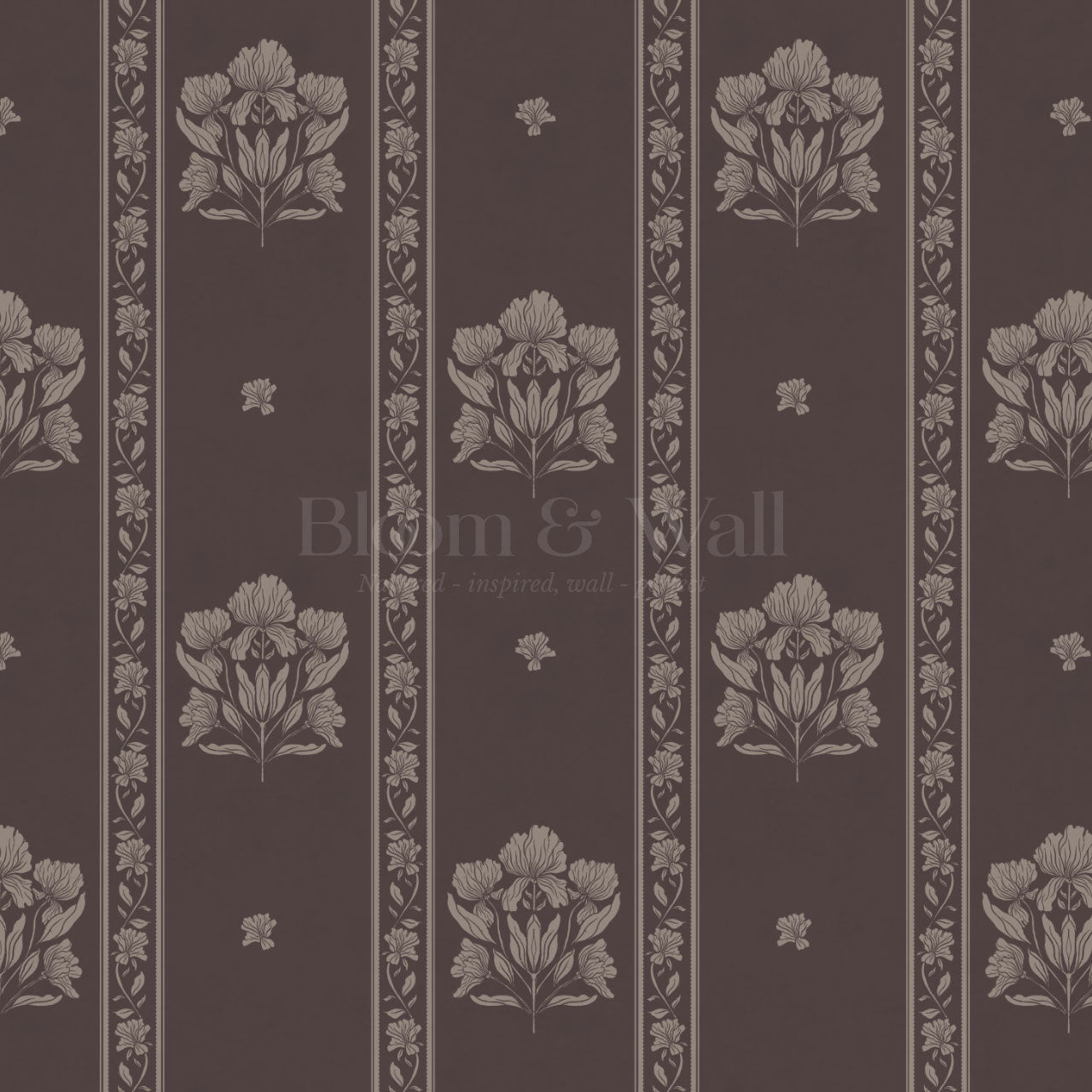 Cora Garden Tapestry Red Wine Wallpaper
