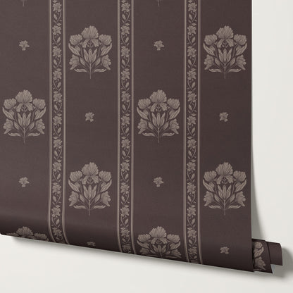 Cora Garden Tapestry Red Wine Wallpaper