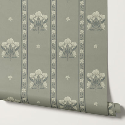 Cora Garden Tapestry Olive Wallpaper