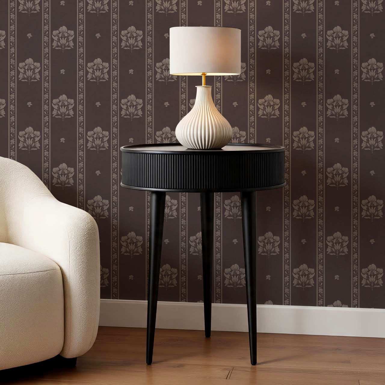 Cora Garden Tapestry Red Wine Wallpaper