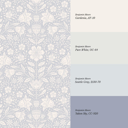 Raelynn Midsummer Bloom Soft Blue Wallpaper