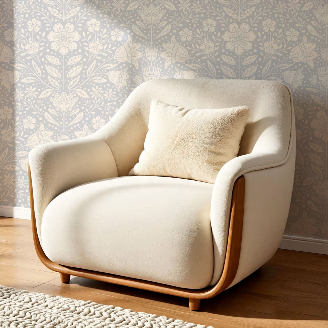 Raelynn Midsummer Bloom Soft Blue Wallpaper
