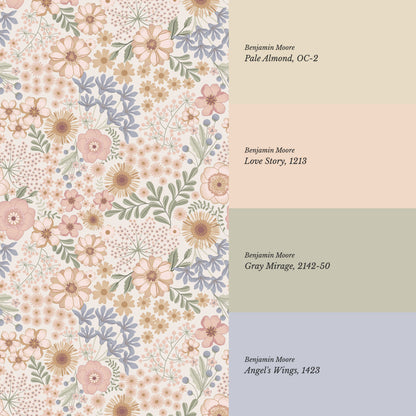 Corinne Summer Garden Blush Wallpaper