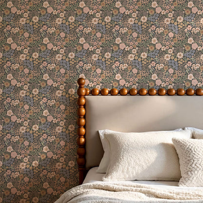 Corinne Summer Garden Slate Wallpaper