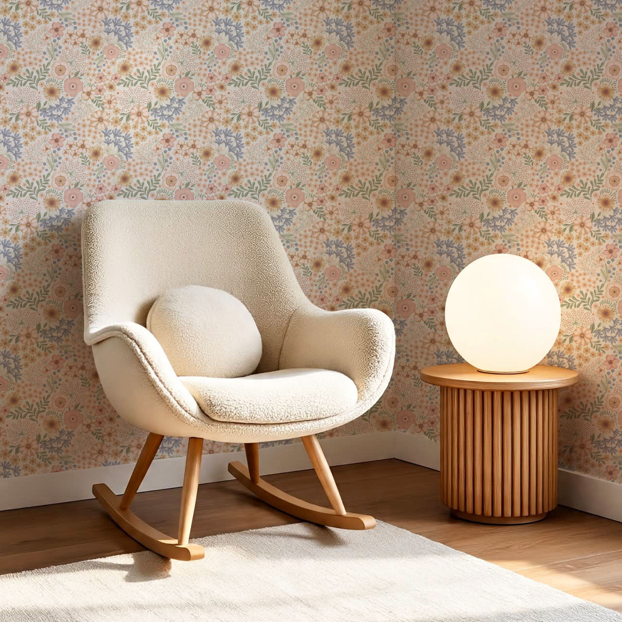 Corinne Summer Garden Blush Wallpaper
