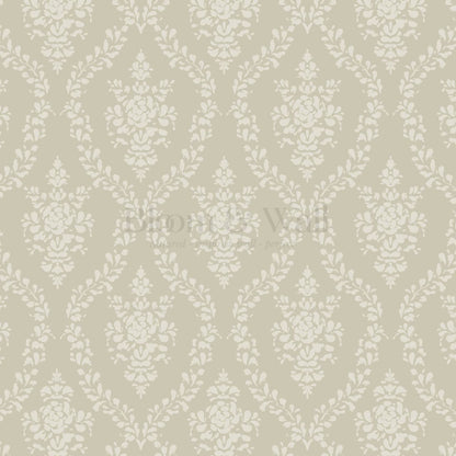 Dace Botanic Damask Stone Ivory Wallpaper