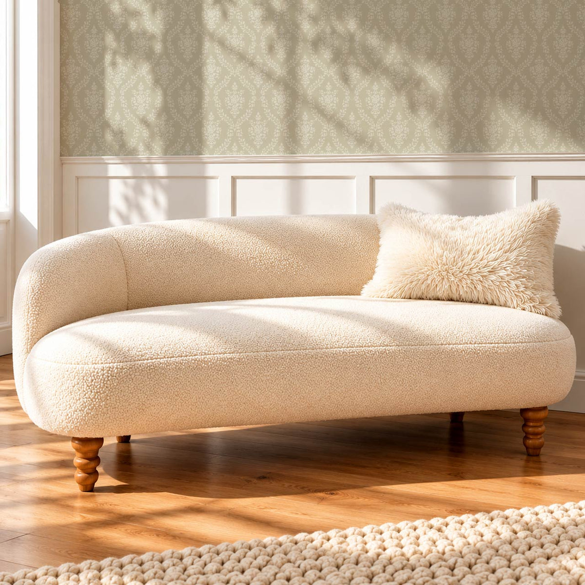 Dace Botanic Damask Stone Ivory Wallpaper
