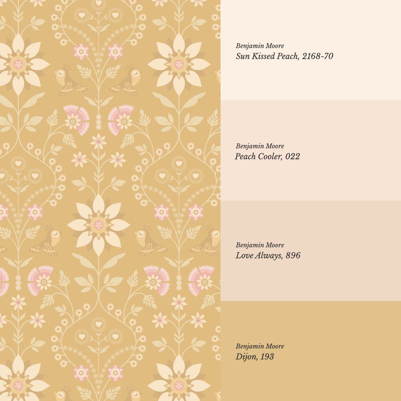 Daina Meadowcrest Amber Pink Wallpaper