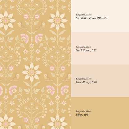 Daina Meadowcrest Amber Pink Wallpaper