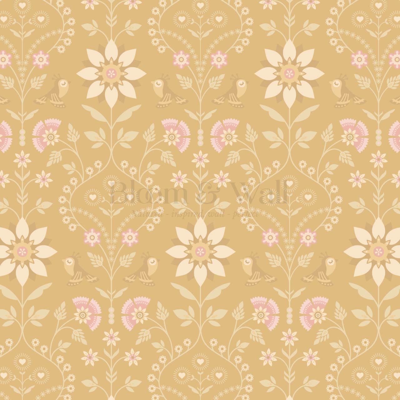 Daina Meadowcrest Amber Pink Wallpaper