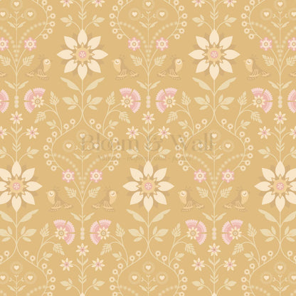 Daina Meadowcrest Amber Pink Wallpaper