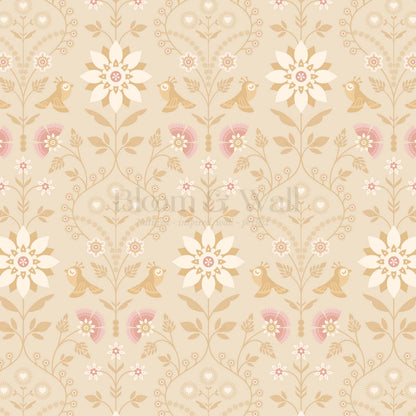 Daina Meadowcrest Coral Peach Wallpaper
