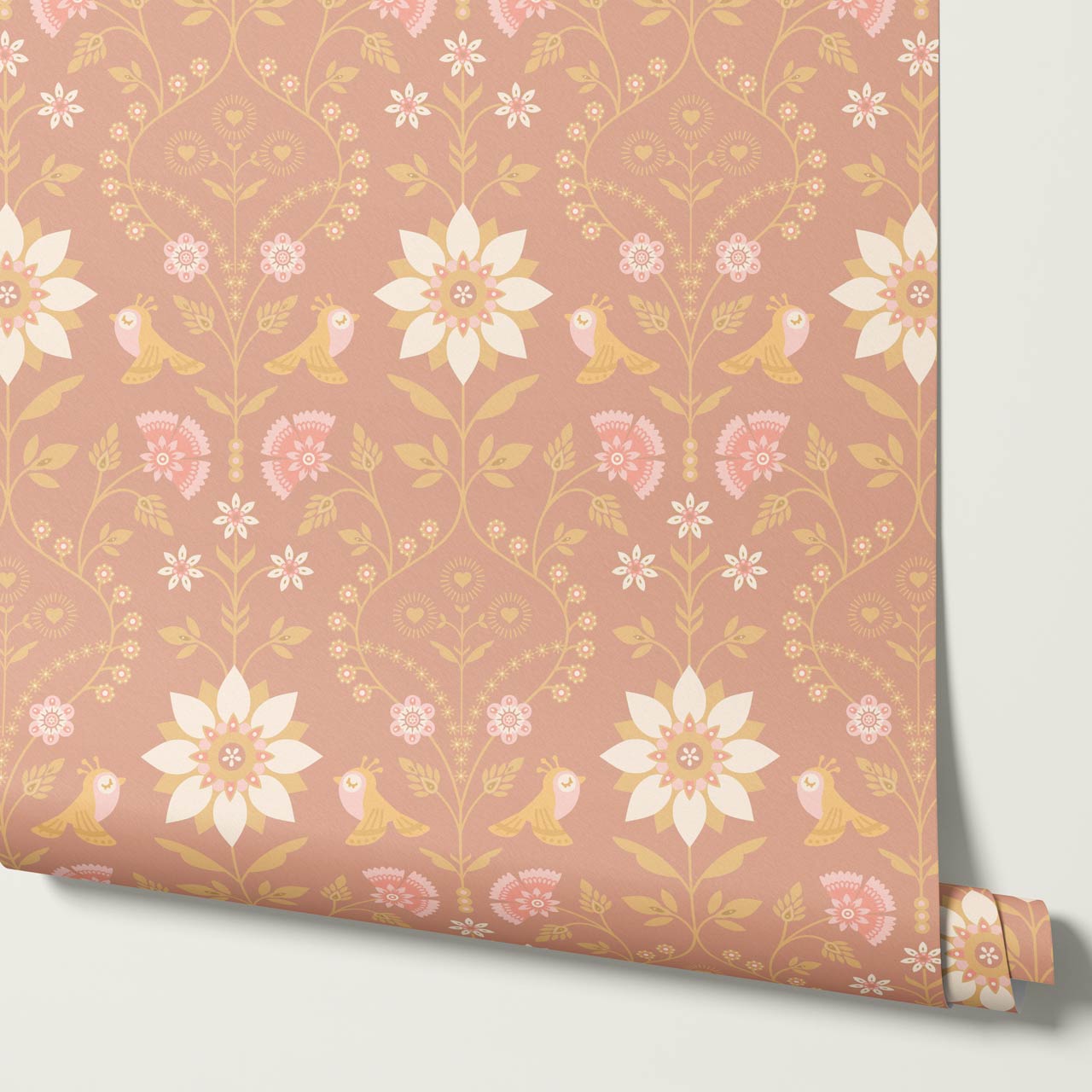 Daina Meadowcrest Berry Blush Wallpaper