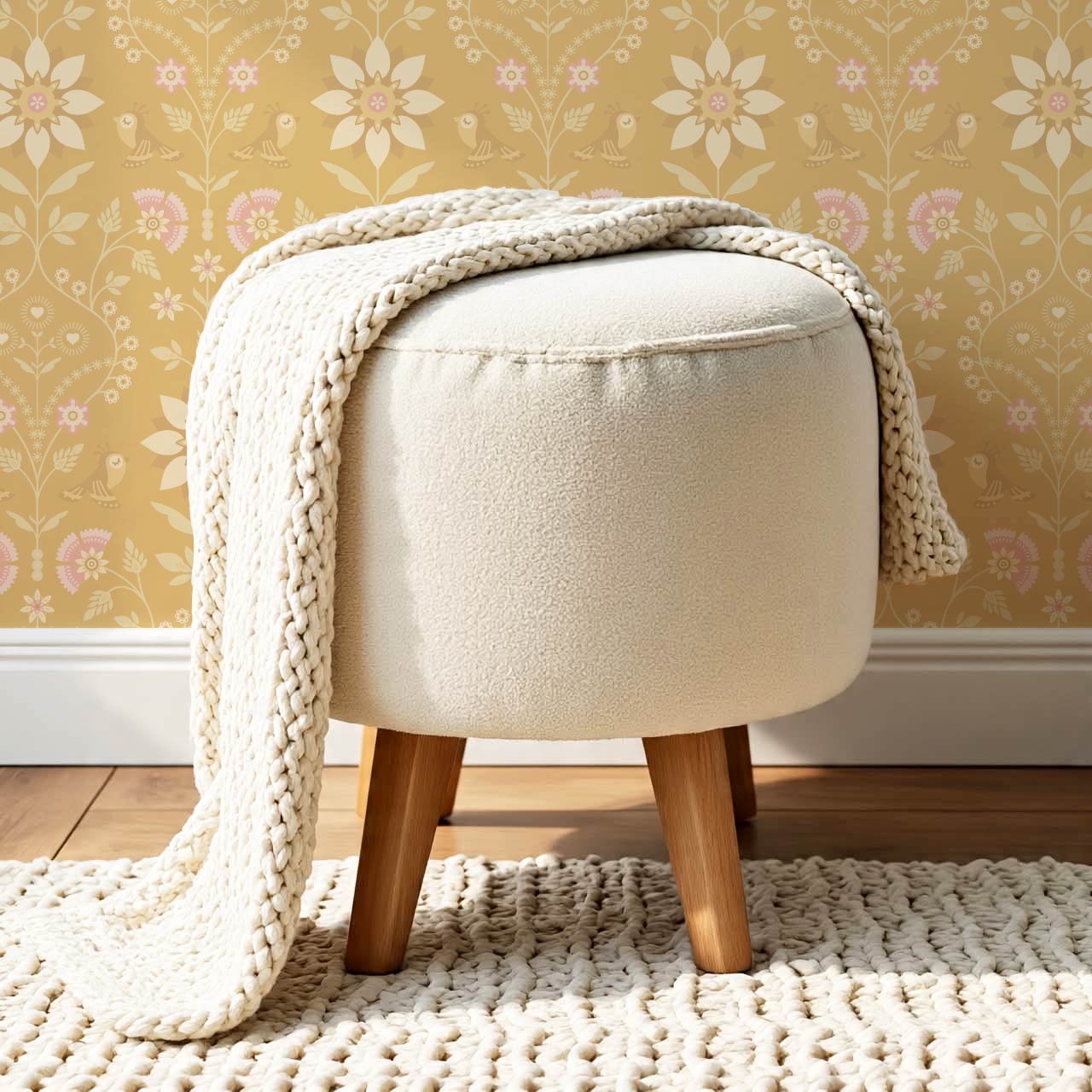 Daina Meadowcrest Amber Pink Wallpaper