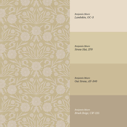 Daisy Antique Motif Porcelain Straw Wallpaper