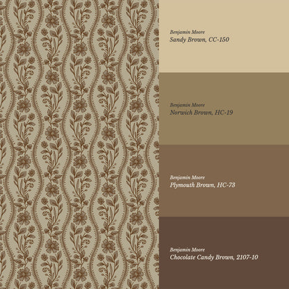 Diana Vintage Vines Old Beige Brick Wallpaper