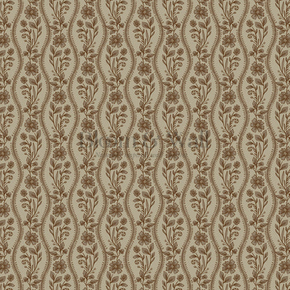 Diana Vintage Vines Old Beige Brick Wallpaper