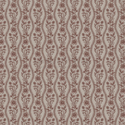 Diana Vintage Vines Mahogany Mauve Wallpaper