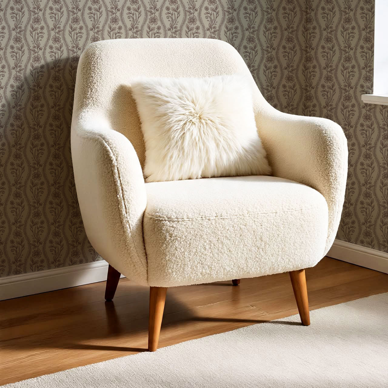 Diana Vintage Vines Stone Gray Brown Wallpaper