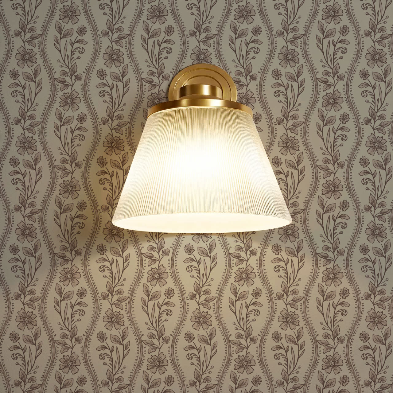 Diana Vintage Vines Stone Gray Brown Wallpaper