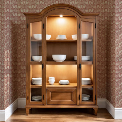 Daisy Antique Motif Oyster Terracotta Wallpaper