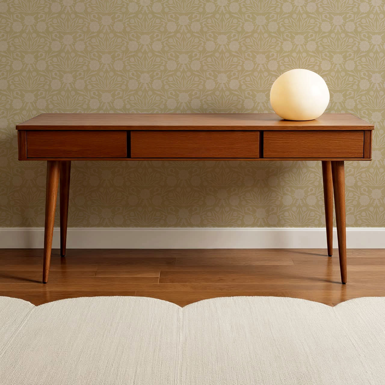 Daisy Antique Motif Porcelain Straw Wallpaper