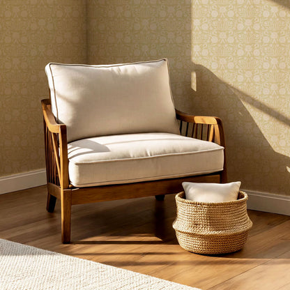 Daisy Antique Motif Porcelain Straw Wallpaper