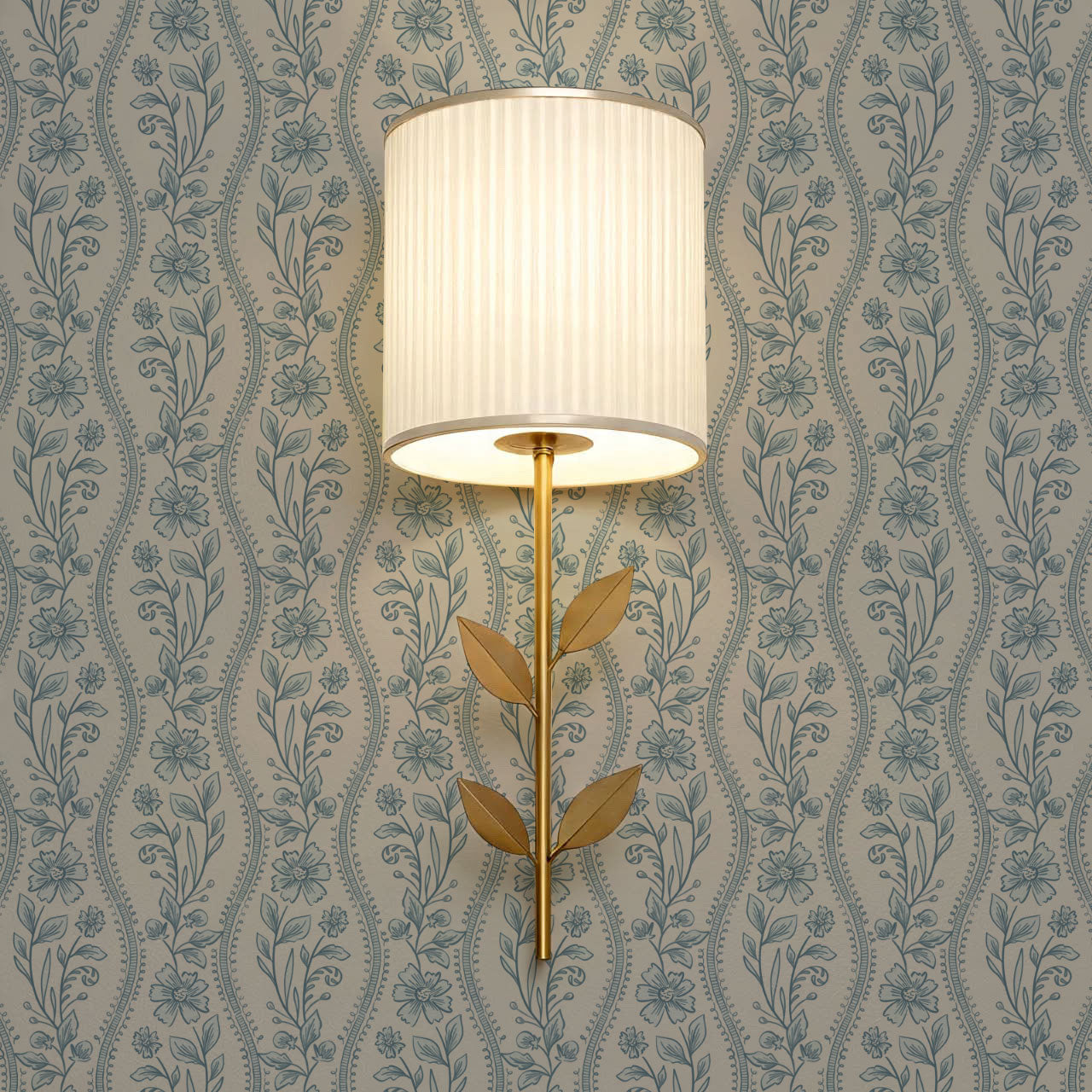 Diana Vintage Vines Haze Gray Blue Wallpaper